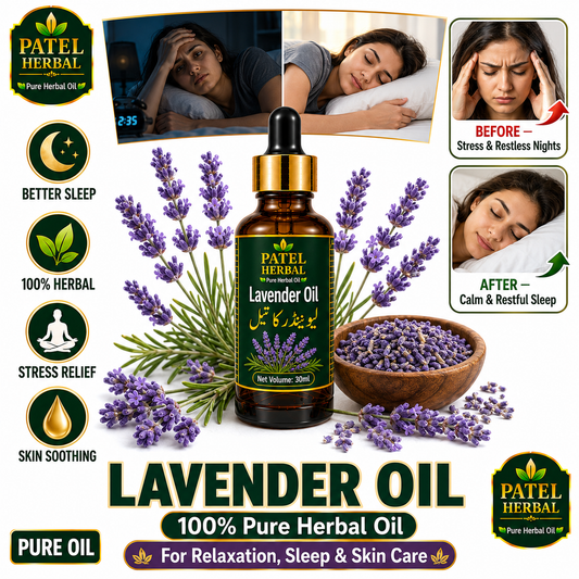 Lavender Oil – 100% Pure Herbal Oil for Relaxation, Sleep & Skin Care | 30ml