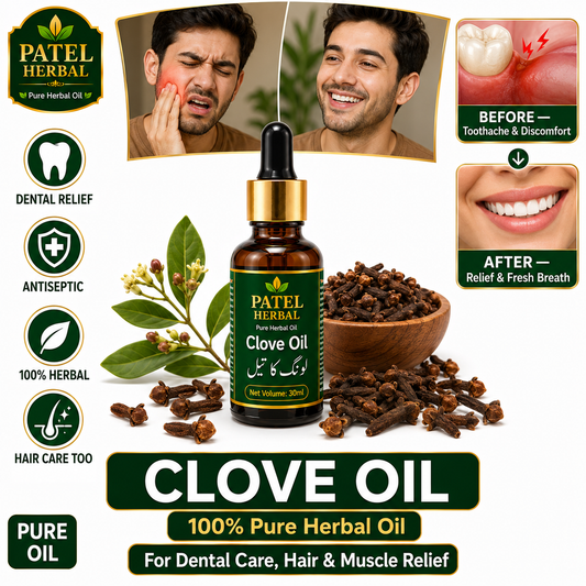 Clove Oil – 100% Pure Herbal Essential Oil for Toothache, Dental Care & Hair | 30ml
