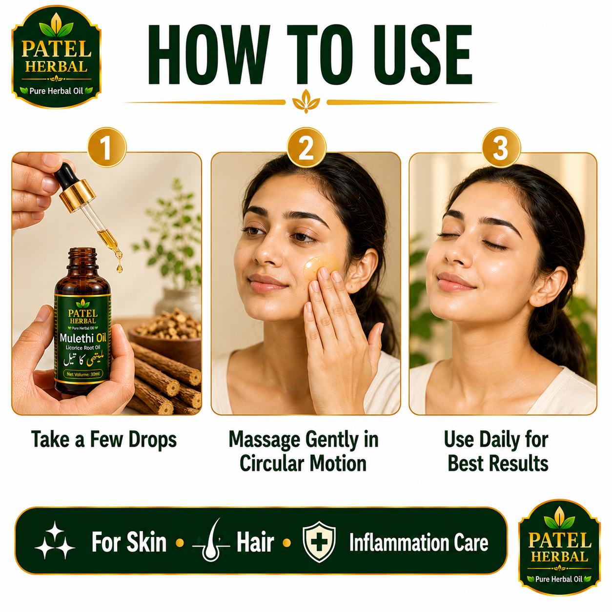 Mulethi Oil (Licorice Root) – 100% Pure Herbal Oil for Skin Brightening & Hair Care | 30ml