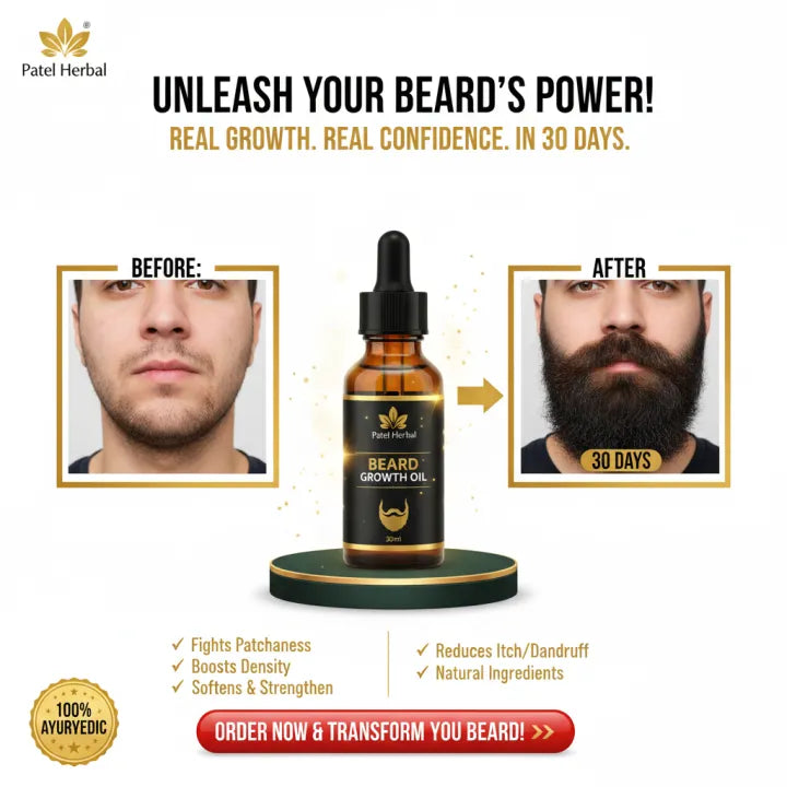 Patel Herbal Beard Growth Oil – 100% Naturals