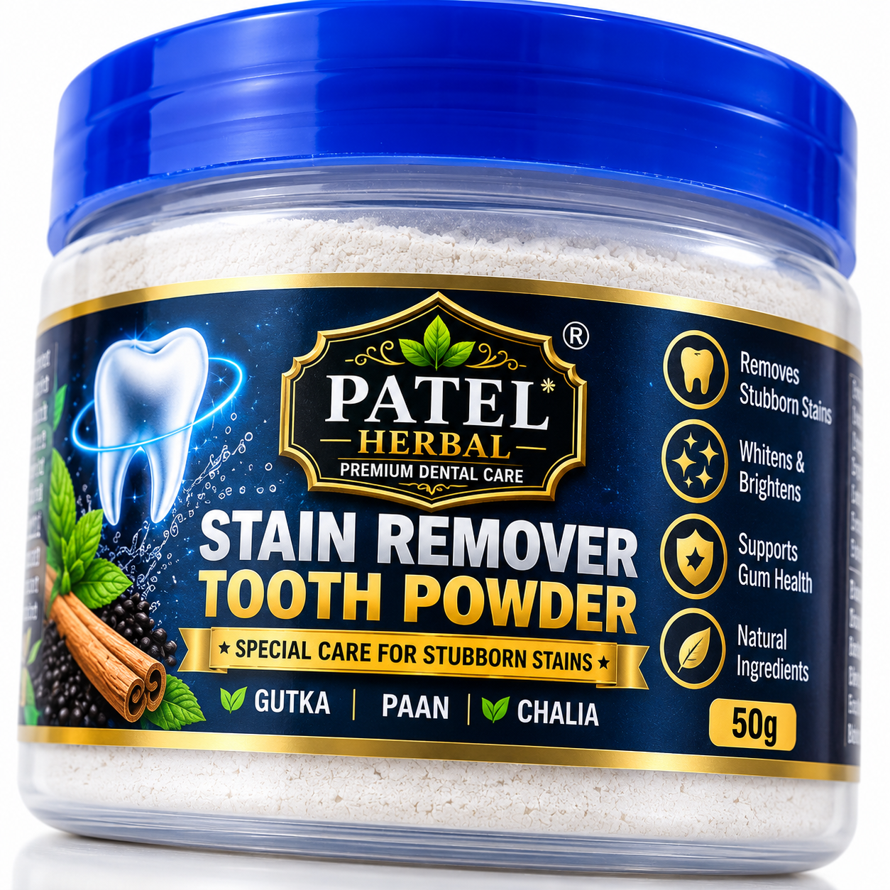 Patel Herbal Stain Remover Tooth Powder — Refill (50g)