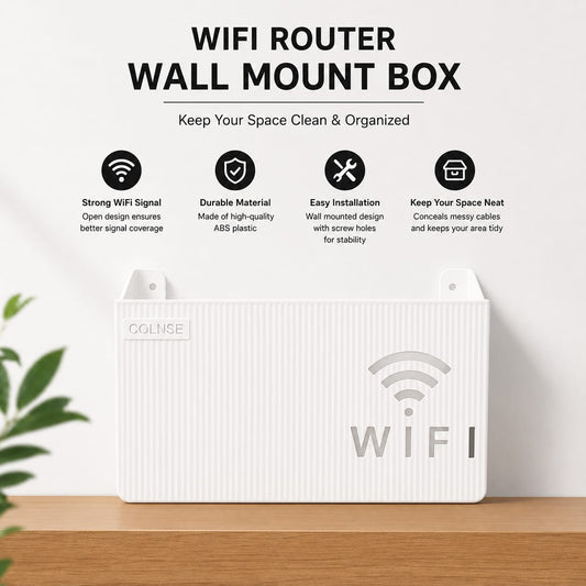 WiFi Router Holder Wall Mount | Single & Pack of 2 | White & Black Colors